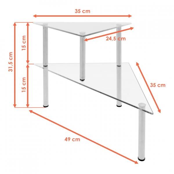 Glas-Küchengestell 2-lagig 49 cm
