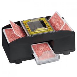 Relaxdays batteriebetriebene Kartenmischmaschine schwarz 2 Decks