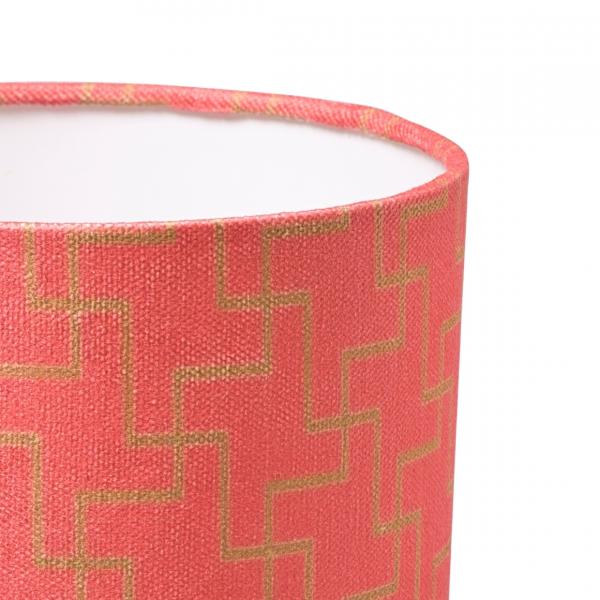 (R) Lampenschirm Jacquard rosa Zylinder 24,5 x 17,5 cm
