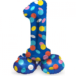Folat folieballon staand 1 Dots 41 cm