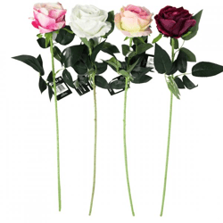 Artificial flower rose 76 cm 4 assorted