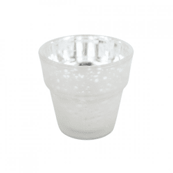 Teelichthalter Basic mattiertes Glas silber 7 cm