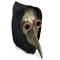 Half mask plague mask with hood - 1-piece - Adult