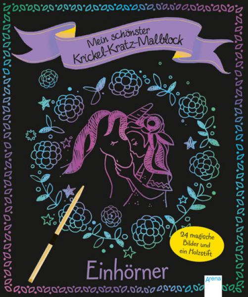 Mein sch&ouml;nster Krickel-Kratz-Malblock. Einh&ouml;rner  - Buch