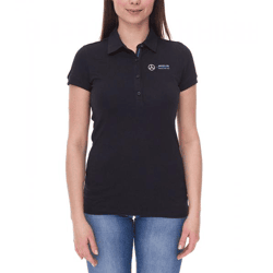 Mercedes-Benz AMG Petronas F1 MAPF1 Classic-Polo Damen Baumwoll-Shirt Polo-Shirt mit Team-Logos Kurzarm-Shirt 701202236 001 Schwarz