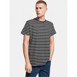 sportliches Build Your Brand Herren T-Shirt 180 g/m² mit Baumwolle Schwarz/Weiß