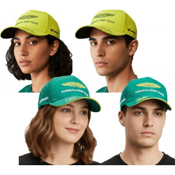 Formula 1 Aston Martin F1 BOSS Baseball-Cap Saison 2024 Fan-Cap Snapback Lance Stroll oder Fernando Alonso Grün, Weiß oder Neongelb