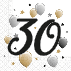 Milestone - 30 Jahre / Years - 20 Servietten - 33 x 33 cm