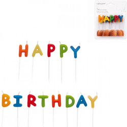 Tortenkerzen „Happy Birthday“, 13-teilig