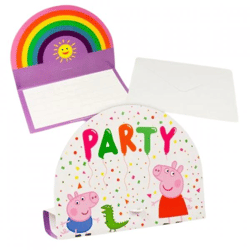 Amscan Einladungen mit Umschlag Peppa Pig Satz von 8