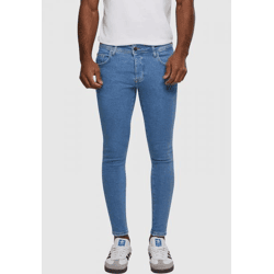 moderne 2Y Premium Herren Jeans Skinny Fit Stretch Reißverschluss mit Baumwolle Blau