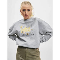 bequemes Just Rhyse Damen Sweatshirt Kordelzug Rippbündchen mit Baumwolle Grau