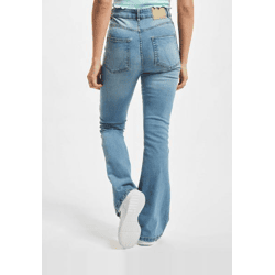 moderne Denim Project Damen Jeans Straight Fit Reißverschluss Taschen mit Baumwolle Blau