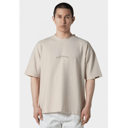 lässiges Pas De Monaco Herren T-Shirt Oversize mit Baumwolle Beige