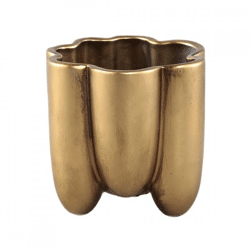 PTMD Batika S Flower Pot, Gold, 11 cm