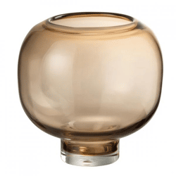 J-Line-Vase auf Fuß, rund, braun, 20 cm