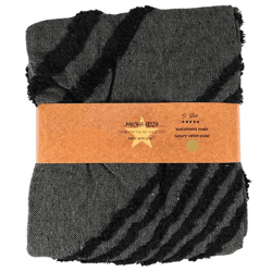 Mycha Ibiza kariert 3 recycelte Baumwolle schwarz 130 x 170 cm