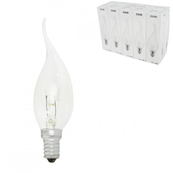 Glühbirne Kerze transparent E14 230V 15W