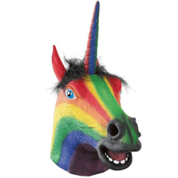 Vollmaske Einhorn bunt - Adult