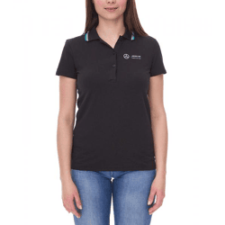 Mercedes-Benz AMG Petronas F1 MAPF1 Polo Damen Baumwoll-Shirt Polo-Shirt mit Team-Logos und farblichen Akzenten Kurzarm-Shirt 701222289 001
