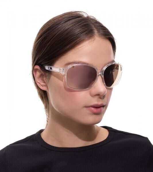 adidas Sport Damen Sonnen-Brille mit verspiegelten Kupfer/Braunen Gl&auml;sern und transparenten B&uuml;geln Lauf-Brille SP0013 6226G Transparent