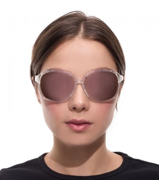 adidas Sport Damen Sonnen-Brille mit verspiegelten Kupfer/Braunen Gl&auml;sern und transparenten B&uuml;geln Lauf-Brille SP0013 6226G Transparent