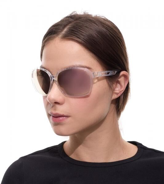 adidas Sport Damen Sonnen-Brille mit verspiegelten Kupfer/Braunen Gl&auml;sern und transparenten B&uuml;geln Lauf-Brille SP0013 6226G Transparent