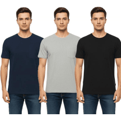 11 PROJECT Otto Herren Baumwoll-Shirt T-Shirt schlichtes Sommer-Shirt mit Brusttasche 20716238 ME Schwarz, Blau oder Grau