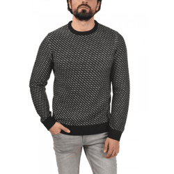 klassischer BLEND BHCalisto Herren Grobstrickpullover mit Rundhals Strickpullover 20711925ME-194007 Schwarz