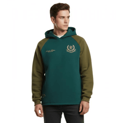 Another Cotton Lab Sunday Running Raglan Herren Hoodie Sweat-Pullover mit Kapuze Baumwoll-Pullover PD00003390 Grün