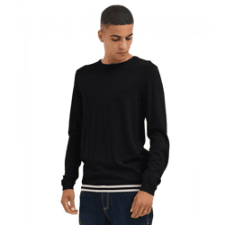 klassischer BLEND Herren Feinstrickpullover mit Rundhals Strickpullover 20717260-194007 Schwarz