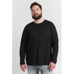 klassisches SOLID SDBedon BT Herren Longsleeve mit Rundhals Langarm-Shirt Große Größen 21300882-ME-194007 Schwarz