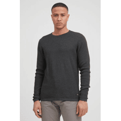 klassischer BLEND BHPullover Herren Grobstrickpullover mit Rundhals Strickpullover 20712645-200278 Grau