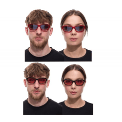 adidas Sonnenbrille für Damen und Herren Rechteckige-Brille Gradient-Brille mit Verspiegelung UVA&UVB Schutz Rot, Schwarz oder Türkis
