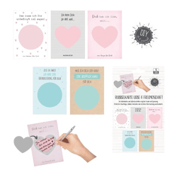 Rubbel Karte Liebe, 5er Set, 10,5x15cm