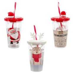 Drinking cup, Christmas, double-walled, 2/s, approx. 400 ml