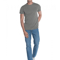 COURSE Herren T-Shirt mit Krempelarm Baumwoll-Shirt Rundhals-Shirt 900910 Grau