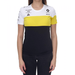 Le Coq Sportif Fomel 1 F1 Renault Damen T-Shirt Kurzarm-Shirt Baumwoll-Shirt 2010969 Schwarz/Weiß/Gelb