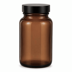 Glasflasche mit Deckel braun 200 ml