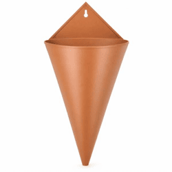 Blumentopf-Wandaufhänger aus Metall, rostbraun, 28 cm