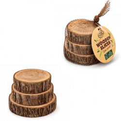 Home Accents decoratie houten schijven 10 cm 3 stuks