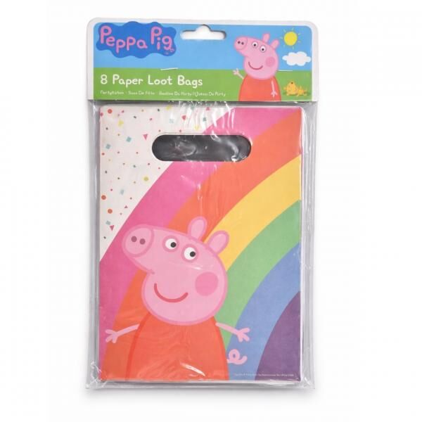 Amscan Leckerli-Tüten Peppa Pig 23,5 x 16 cm Satz von 8