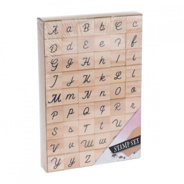 Stempelset Alphabet Holz 54-teilig