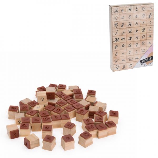 Stempelset Alphabet Holz 54-teilig