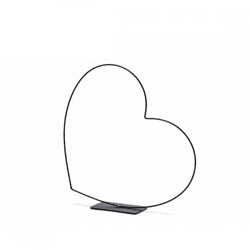 Decoratie Hart Frame liggend zwart 24 cm