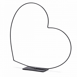 Decoratie Hart Frame liggend zwart 58 cm