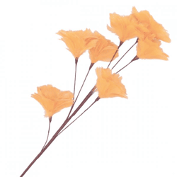 Kunsttak Feather bloemen oranje 95 cm