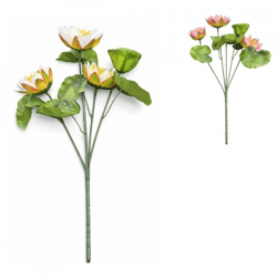 Kunstbloem Lotus 33 cm 2 assorti