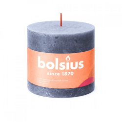Bolsius stompkaars Rustiek blauw 10 x 10 cm