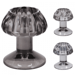 Theelichthouder Nova Mushroom Black 9 cm